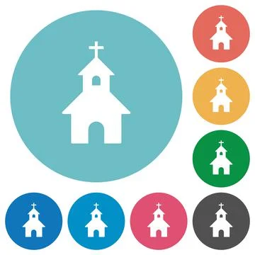 Curch flat round icons Ilustración de archivo