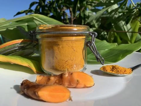 Curcuma powder Stock Photos