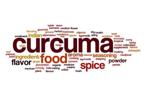 Curcuma word cloud Illustrazione stock
