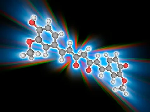 Curcumin organic compound molecule Stock Illustration