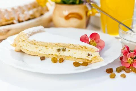 Curd cheese pie slice Foto stock