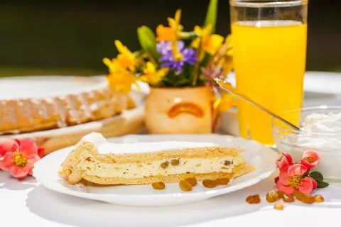 Curd cheese pie slice Foto stock