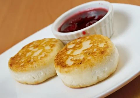 Curd pancakes Stock Photos