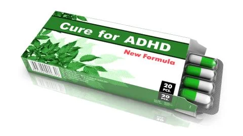 Cure for ADHD - Blister Pack Tablets. Stock Illustration