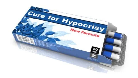 Cure for Hypocrisy - Blister Pack of Pills Stock Illustration