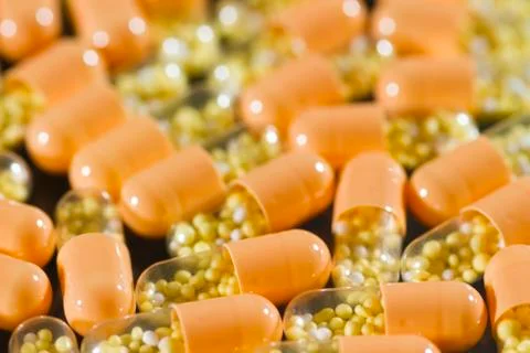 Cure pill in mess Stock Photos