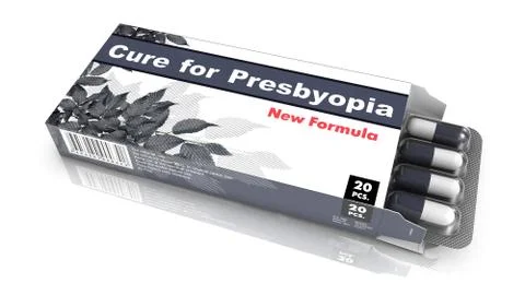 Cure for Presbyopia - Gray Pack of Pills Stock Illustration