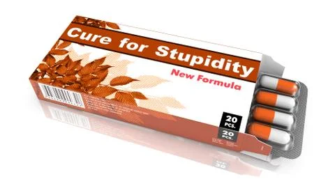 Cure for Stupidity - Blister Pack Tablets. Stock Illustration