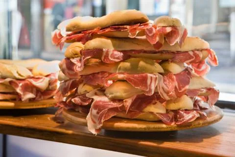 Cured ham bocadillo Stock-Fotos