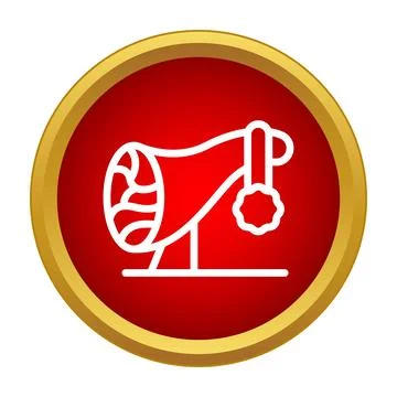 Cured ham leg on stand icon Stock Illustration