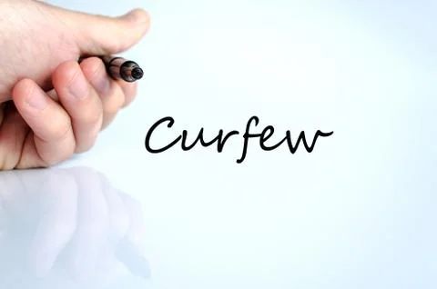 Curfew text concept Stock Photos