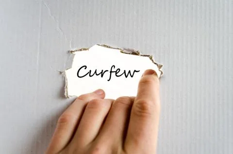 Curfew text concept Stock Photos