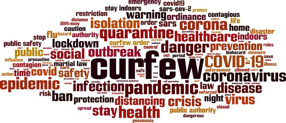 Curfew word cloud Stock Illustration