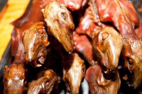 Curing products, rabbit head Stock Photos