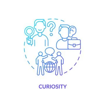 Curiosity blue gradient concept icon Stock Illustration