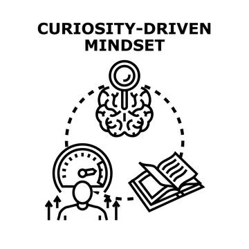 Curiosity driven mindset developing new knowledge and skills Stock Illustration