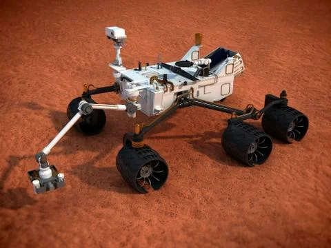 Curiosity Mars rover, artwork Stock Illustration