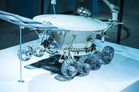 Curiosity rover for exploring on Mars. Russian cosmic programm Stock Photos