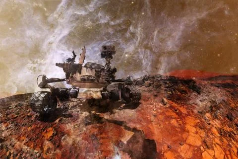 Curiosity rover. Planet Mars. Elements of this image furnished by NASA. 写真素材