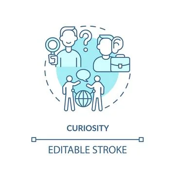 Curiosity turquoise concept icon Stock Illustration