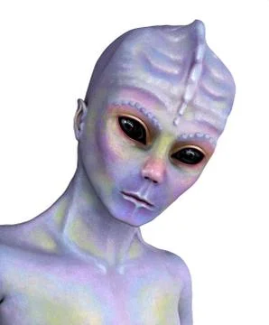 Curious Alien Portrait Stock-Illustration