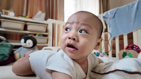 Curious Baby Exploring Home Environment Stock Footage 313855252