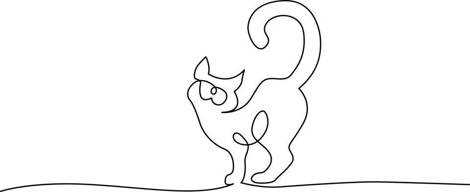 Curious cat on edge Vector Stock Illustration