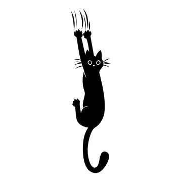 A curious cat gazes through a window in a minimalist design Stock Illustration