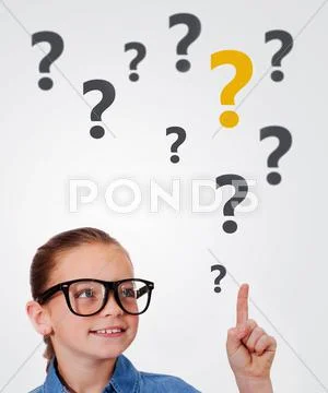 Curious child pointing up Stock Photos