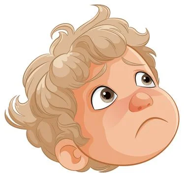 Curious Child with a Puzzled Expression Illustrazione stock