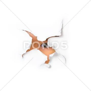 Curious child is spying through a hole Stock Photos