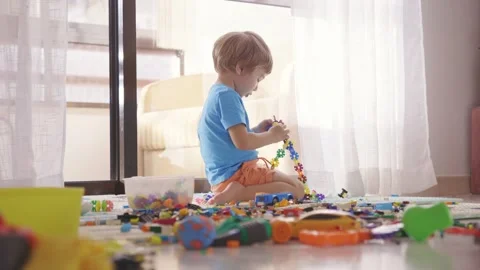 A Curious Child's Playtime Adventure Stock Footage 254910152