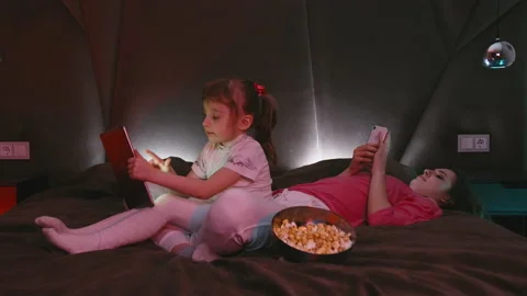 Curious Cute Preschool Kid Using Digital Tablet Technology Device Sitting On A Video stock 171786569