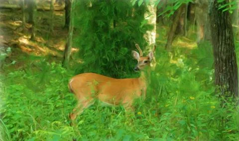 The Curious Deer Stock Illustration