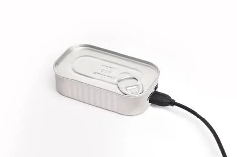 Curious external hard disk Stock Photos