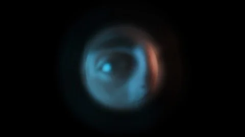 Curious eye looking through keyhole. Slow motion 4k footage Stock Footage 120859207