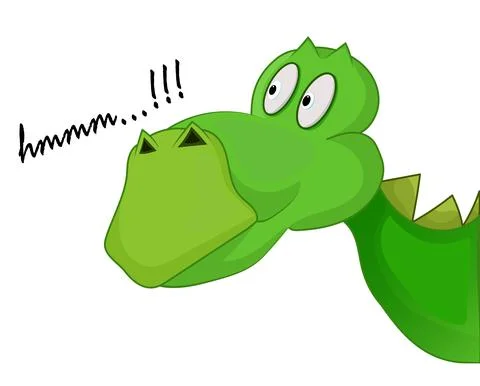 Curious green dinosaur Stock Illustration