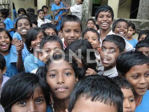 Curious indian school children Stock Photos
