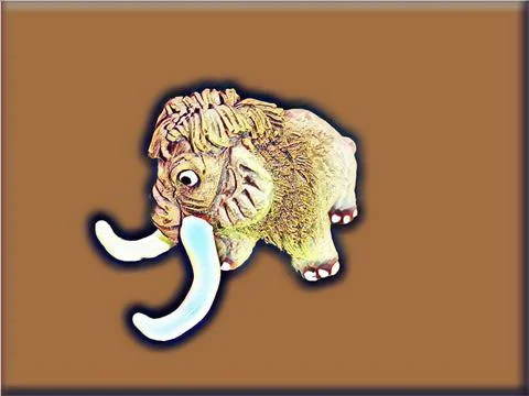A curious mammoth looks down in Feast style Stock-Illustration