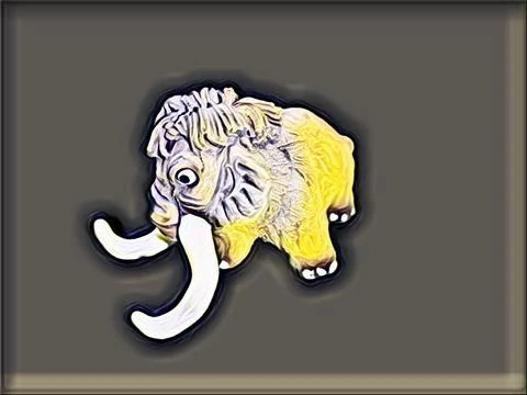 A curious mammoth looks down in Hint of Yellow Illustrazione stock