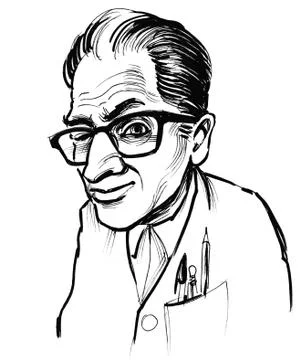 Curious scientist Stock Illustration