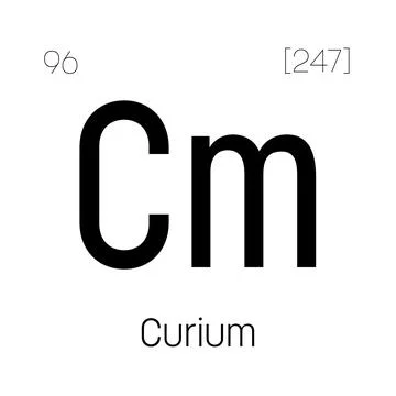 Curium, Cm, periodic table element Stock Illustration