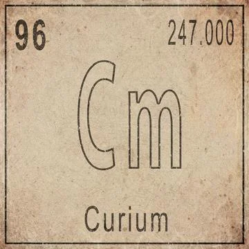 Curium Element Card from Periodic Table on Vintage Old Paper Stock Illustration