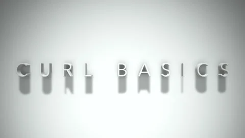 Curl basics 3D title animation with shadows on a white background Stock Footage 297266961