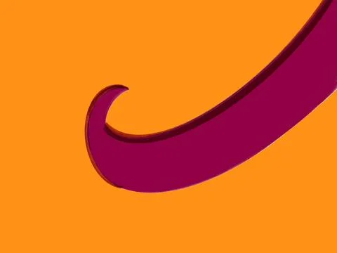 Curl, orange background, red Stock Illustration