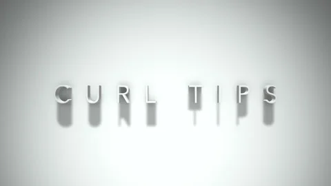 Curl tips 3D title animation with shadows on a white background Stock Footage 297266979
