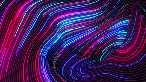 Curl Wave Neon Lines Video stock 165156989