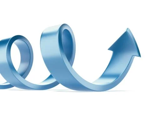 Curled blue arrow 스톡 일러스트