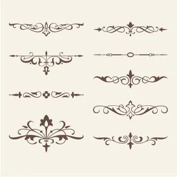 Curled calligraphic design elements for logo template 스톡 일러스트