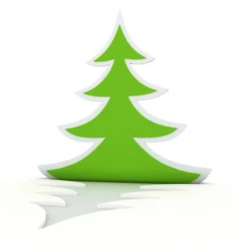 Curled christmas tree Stock Illustration